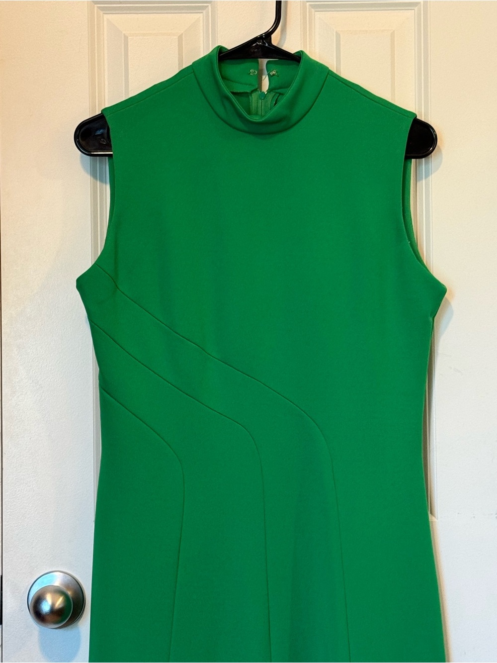 Vintage Leslie Fay Sleeveless Green Mock-Neck Maxi Dress